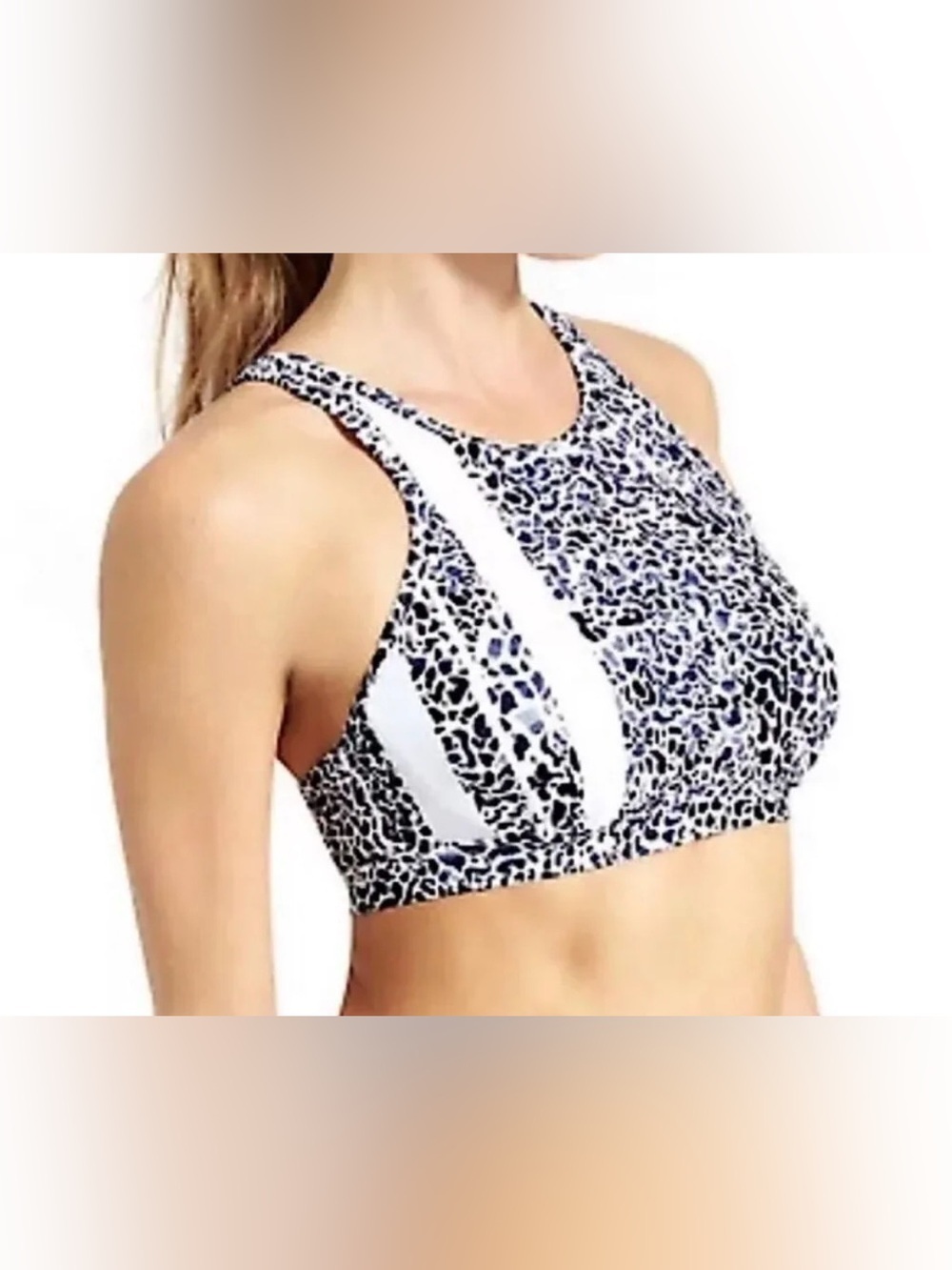 Athleta Zimbabwe High Neck Swim Top Size 32 D/DD